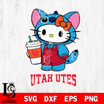 Utah Utes Hello Kitty Stitch Svg Eps Dxf Png File, NCAA svg, Digital Download, Instant Download