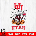 Utah Utes Jack Skellington 2 halloween Svg Eps Dxf Png File, NCAA svg, Digital Download, Instant Download