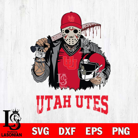 Utah Utes Jason Voorhees 2 Svg Eps Dxf Png File, Digital Download