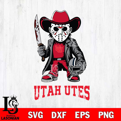 Utah Utes Jason Voorhees 3 Svg Eps Dxf Png File, Digital Download