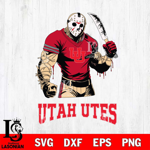 Utah Utes Jason Voorhees Svg Eps Dxf Png File, Digital Download