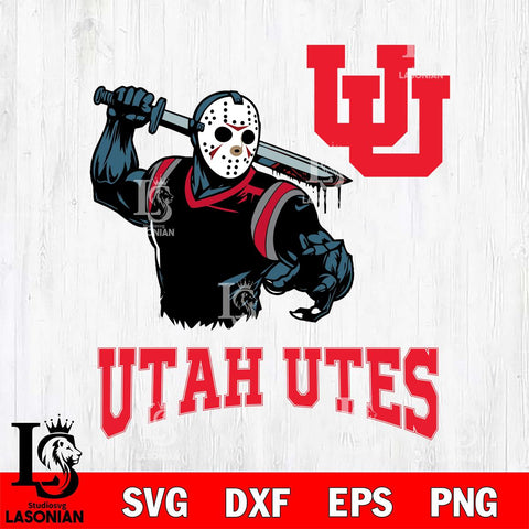 Utah Utes Jason Voorhees 5 Svg Eps Dxf Png File, Digital Download