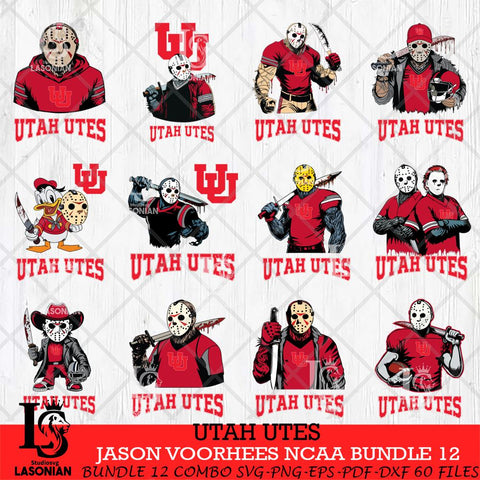 Utah Utes Jason Voorhees NCAA Bundle 12 SVG Svg Eps Dxf Png File, Digital Download