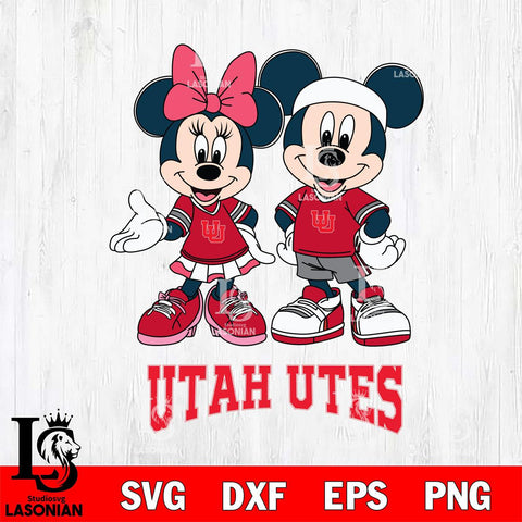Utah Utes Mickey And Minnie Football Svg Eps Dxf Png File, NCAA svg , Digital Download , Instant Download, Cricut File