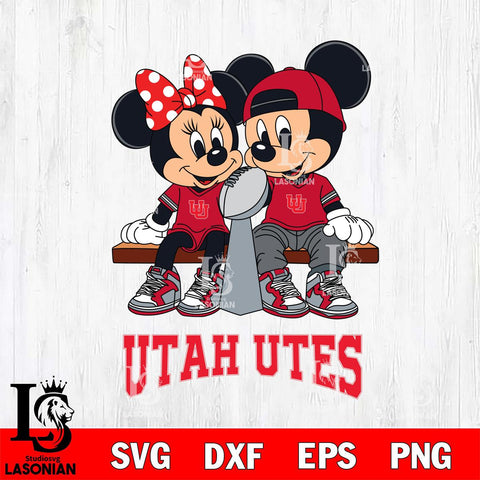 Utah Utes Mickey And Minnie Football Champions Svg Eps Dxf Png File, NCAA svg , Digital Download , Instant Download, Cricut File