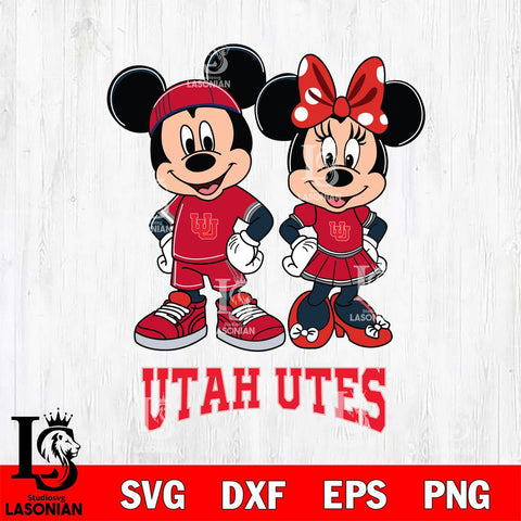 Utah Utes Mickey And Minnie Rugby Svg Eps Dxf Png File, NCAA svg , Digital Download , Instant Download, Cricut File