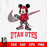 Utah Utes Mikey Mouse Disney NIKE, Svg Eps Dxf Png File, Digital Download