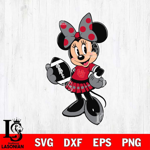 Utah Utes Minnie Mouse Svg Eps Dxf Png File, NCAA svg, Digital Download, Instant Download
