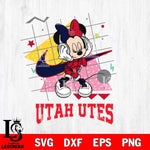 Utah Utes Minnie Mouse Dancing SVG DXF EPS PNG FILE, NCAA File Cut,Digital Download,Instant Download