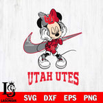 Utah Utes Minnie Mouse Dancing NIKE, Svg Eps Dxf Png File, Digital Download