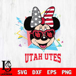 Utah Utes Minnie Mouse Love Sport SVG DXF EPS PNG FILE, NCAA File Cut,Digital Download,Instant Download