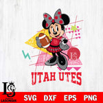 Utah Utes Minnie Mouse Sport SVG DXF EPS PNG FILE, NCAA File Cut,Digital Download,Instant Download