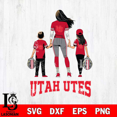 Utah Utes Mother and son Rugby SVG DXF EPS PNG FILE,NCAA SVG, Father day Digital Download,Instant Download, Silhouette