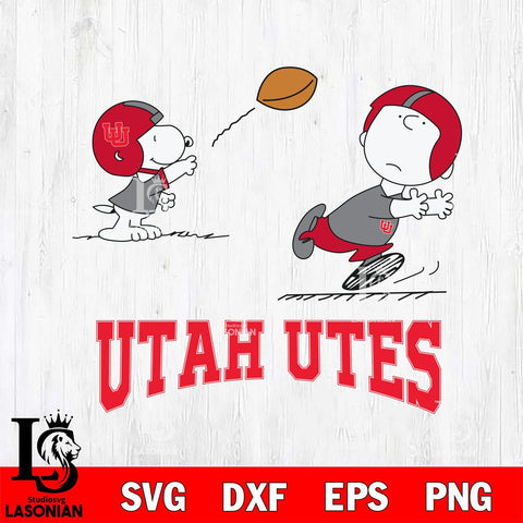 Utah Utes Peanuts play football SVG DXF EPS PNG FILE,Snoopy File Cut, NCAA Digital Download,Instant Download,Christmas Silhouette