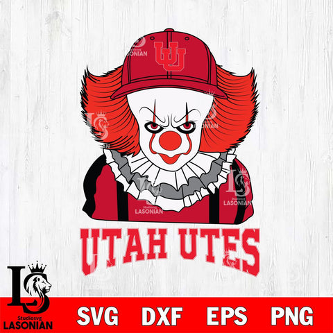 Utah Utes Pennywise Horror Sport 10 Svg Eps Dxf Png File, Digital Download