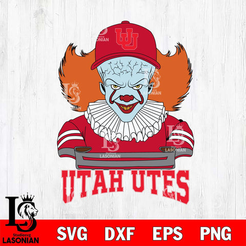 Utah Utes Pennywise Horror Sport 2 Svg Eps Dxf Png File, Digital Download