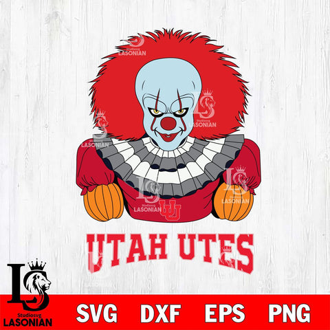 Utah Utes Pennywise Horror Sport 3 Svg Eps Dxf Png File, Digital Download