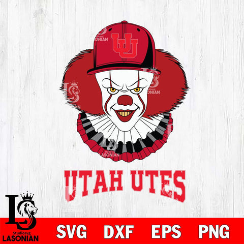 Utah Utes Pennywise Horror Sport 4 Svg Eps Dxf Png File, Digital Download