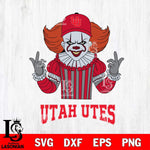 Utah Utes Pennywise Horror Sport 8 Svg Eps Dxf Png File, Digital Download