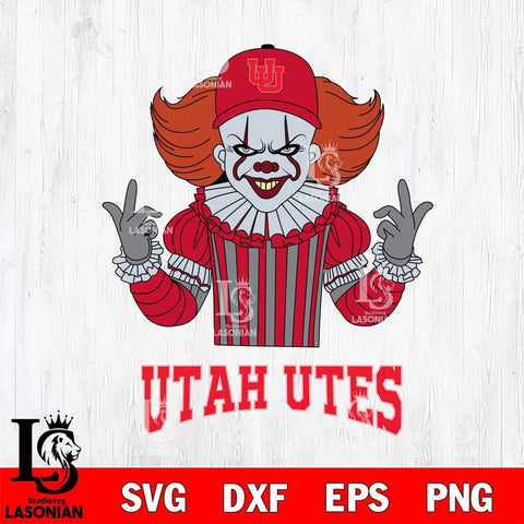 Utah Utes Pennywise Horror Sport 8 Svg Eps Dxf Png File, Digital Download