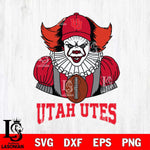 Utah Utes Pennywise Horror Sport 9 Svg Eps Dxf Png File, Digital Download