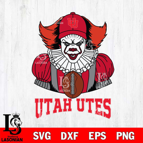 Utah Utes Pennywise Horror Sport 9 Svg Eps Dxf Png File, Digital Download