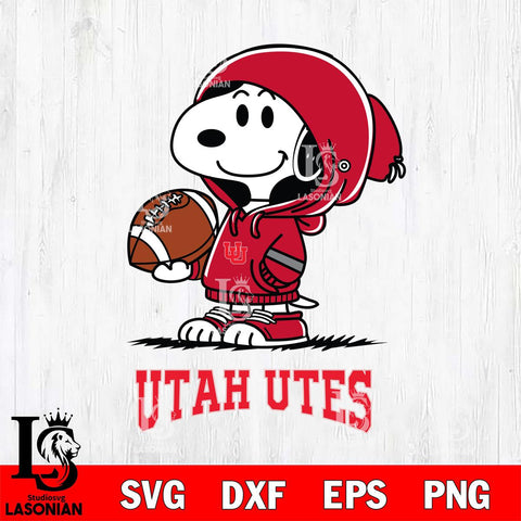 Utah Utes Snoopy Football Svg Eps Dxf Png File, NCAA svg , Digital Download , Instant Download, Cricut File