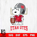 Utah Utes Snoopy Player Football SVG DXF EPS PNG FILE,Snoopy File Cut, NCAA Digital Download,Instant Download,Christmas Silhouette