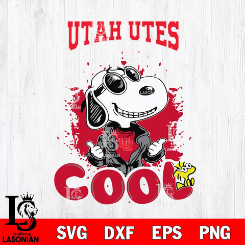 Utah Utes Snoopy Sport 7 Svg Eps Dxf Png File, Digital Download