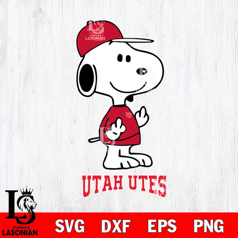 Utah Utes Snoopy Sport 8 Svg Eps Dxf Png File, Digital Download