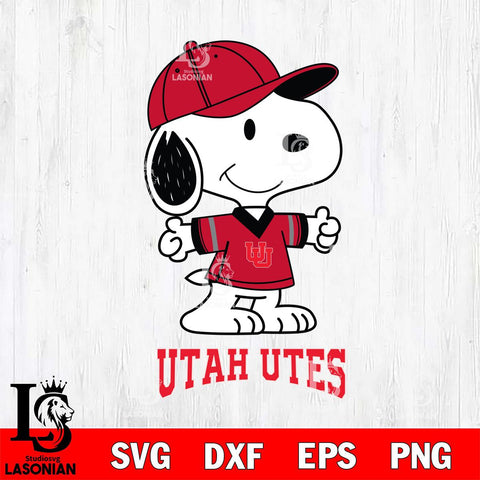 Utah Utes Snoopy football SVG DXF EPS PNG FILE,Snoopy File Cut, NCAA Digital Download,Instant Download,Christmas Silhouette
