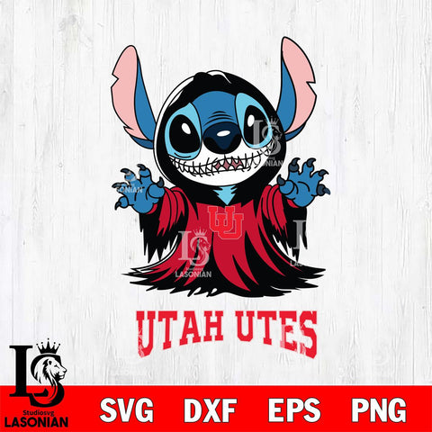 Utah Utes Stitch Ghost Svg Eps Dxf Png File, NCAA svg, Digital Download, Instant Download