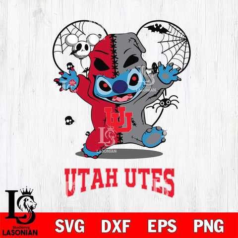 Utah Utes Stitch Horror Halloween 2 Svg Eps Dxf Png File, Digital Download, Instant Download