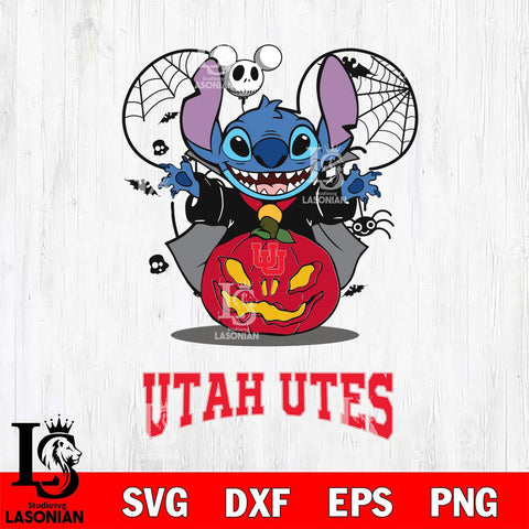 Utah Utes Stitch Horror Halloween Svg Eps Dxf Png File, Digital Download, Instant Download