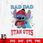 Utah Utes Stitch Rad Dad SVG DXF EPS PNG FILE, NCAA File Cut,Digital Download,Instant Download