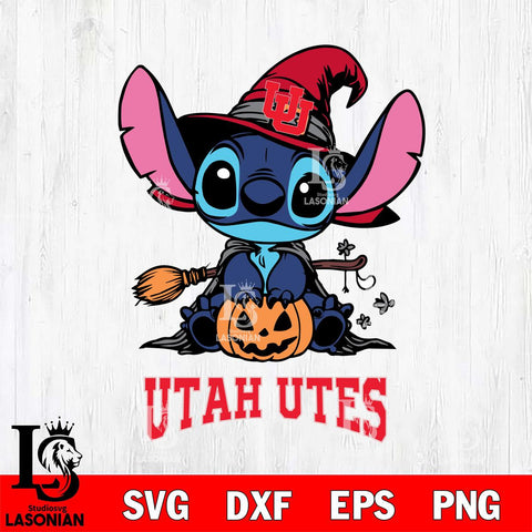 Utah Utes Stitch witch Svg Eps Dxf Png File, NCAA svg, Digital Download, Instant Download