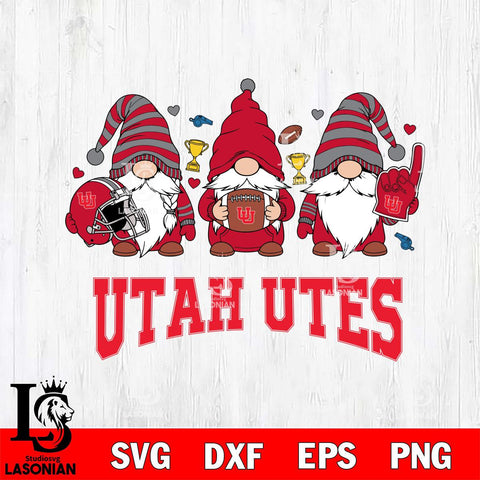 Utah Utes Three Gnome File Cut, NCAA SVG, Digital Download , Criucut , Silhouette