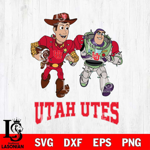 Utah Utes Woody & Buzz Lightyear Football Cricut,Christmas SVG DXF EPS PNG FILE, NCAA Digital Download,Instant Download, Silhouette