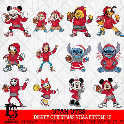 Utah Utes  Disney christmas NCAA Bundle File Cut, Bundle NCAA SVG DXF EPS PNG FILE, Digital Download , Criucut , Silhouette