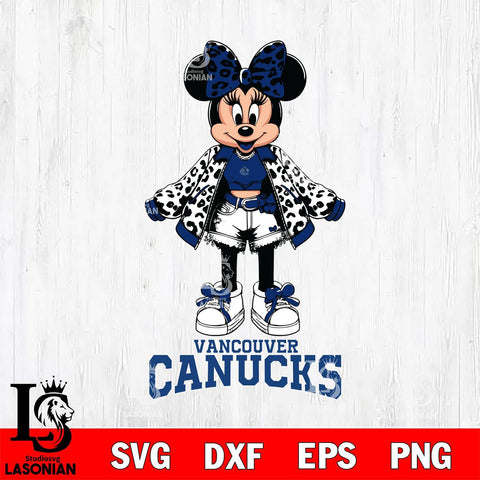 Vancouver Canucks Style Minnie Disney Svg Eps Dxf Png File, Digital Download, Instant Download