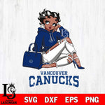 Vancouver Canucks Awesome Black Fan Girl Betty Boop, Svg Eps Dxf Png File, Digital Download