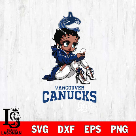 Vancouver Canucks Beauty Black Fan Girl Football, Svg Eps Dxf Png File, Digital Download