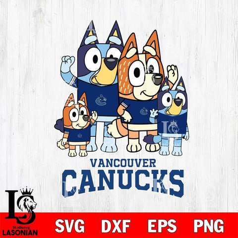Vancouver Canucks Bluey & Bingo 14 Svg Eps Dxf Png File, NHL svg, Digital Download, Instant Download