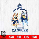 Vancouver Canucks Bluey Bingo Svg Eps Dxf Png File, NHL svg, Digital Download, Instant Download