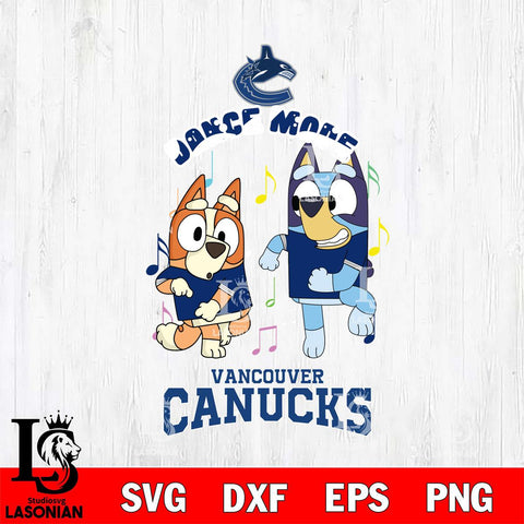 Vancouver Canucks Bluey Bingo Svg Eps Dxf Png File, NHL svg, Digital Download, Instant Download