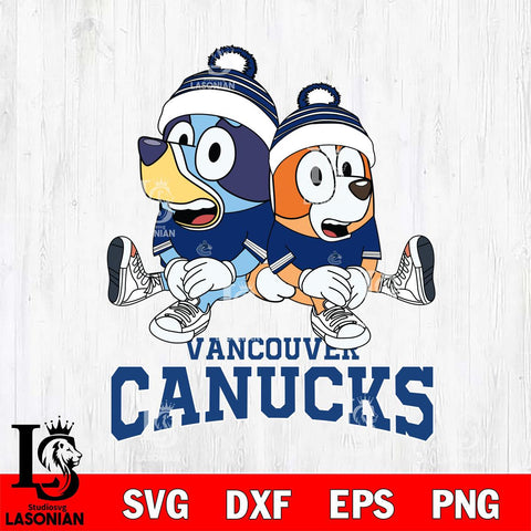 Vancouver Canucks Bluey & Bingo 8 Svg Eps Dxf Png File, NHL svg, Digital Download, Instant Download