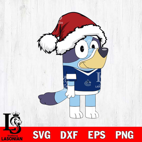 Vancouver Canucks Bluey Cartoon Christmas Svg Eps Dxf Png File, Digital Download, Instant Download