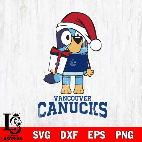 Vancouver Canucks Bluey Christmas Svg Eps Dxf Png File, Digital Download