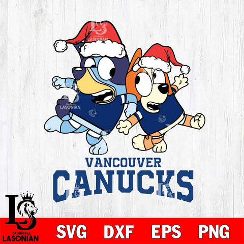 Vancouver Canucks Bluey Christmas Holiday Svg Eps Dxf Png File, Digital Download