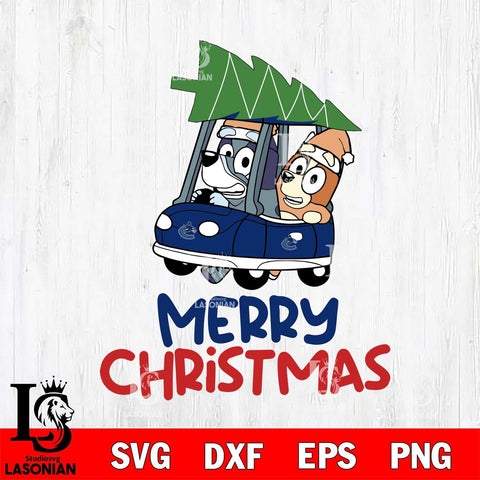 Vancouver Canucks Bluey Merry Christmas Svg Eps Dxf Png File, Digital Download